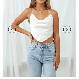 Backless halter top
